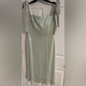 Rachel Parcell Strapless Sequin Dress in Light Green